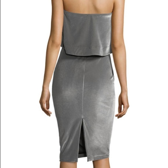 NWT Likely Driggs Strapless Velvet Pewter Dress - Picture 3 of 14